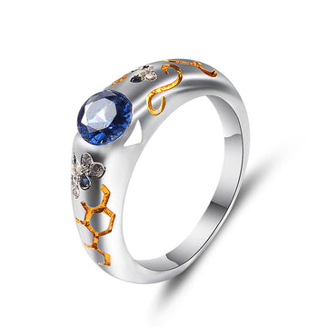 R555 - Butterfly bee pattern gold line ring